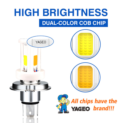 H4 HS1 BA20D H6 Ceramic White Yellow Amber Motorcycle Headlight Bulb AC/DC8-80V