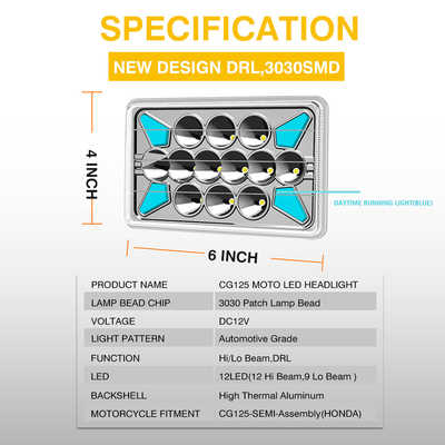 575*350*295 mm YAYE CG125 DC12V Motorcycle LED Headlight Bulb with DRL / Turn Signal
