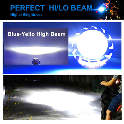 20W 2000LM Motorcycle DRL Headlight White Yellow Light Blue DC12V