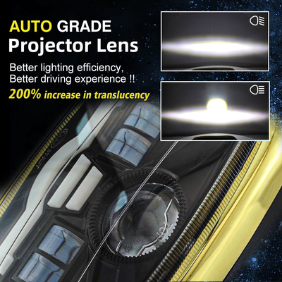 DRL Flash CD70 70cc Motorcycle Headlight Assembly 45W 4800LM DC12V Projector Lens