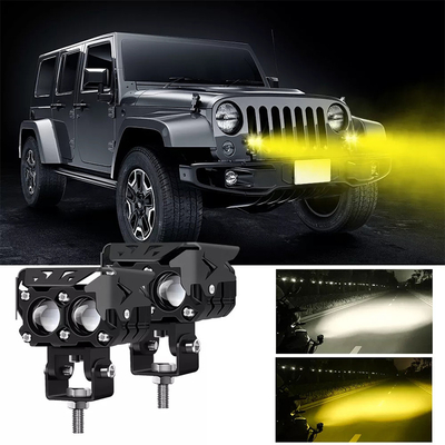 60W Motorcycle Driving Light Amber White Motorcycle Projector Light For Night Driving