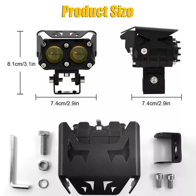 60W Motorcycle Driving Light Amber White Motorcycle Projector Light For Night Driving