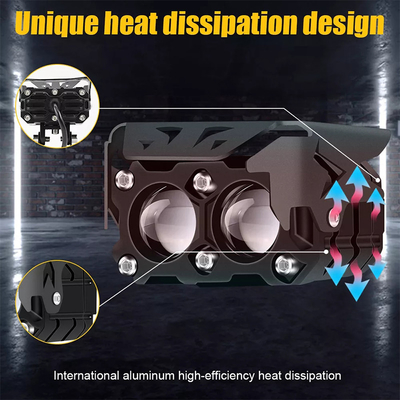 60W Motorcycle Driving Light Amber White Motorcycle Projector Light For Night Driving