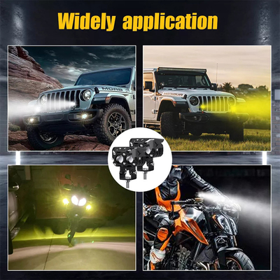 60W Motorcycle Driving Light Amber White Motorcycle Projector Light For Night Driving