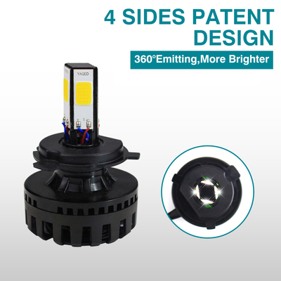 4 Side Emitting Design H4 LED Motorcycle Headlight Simple Installation Waterproof