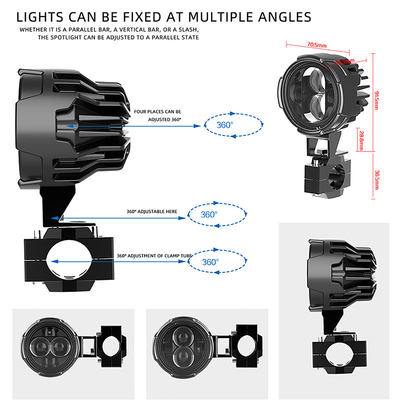DC8-80V Input Voltage Super Bright 120W LED Motorcycle Spotlight with IP68 Protection