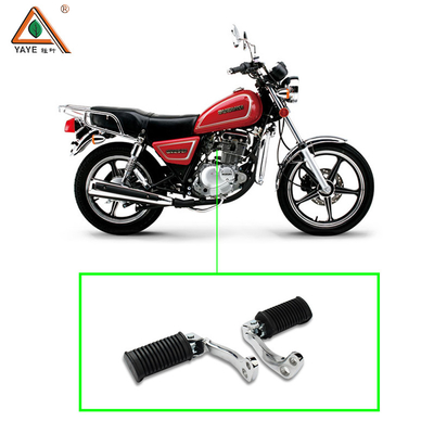 GN125 Motorcycle Front Footrest Parts Aluminum Rubber Wide Foot Pegs For Distribution