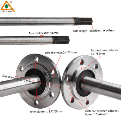 6 bolts tricycle full floating axle half shaft Transmission Parts Rear Axle 6 teeth suspended half shaft and holoaxis