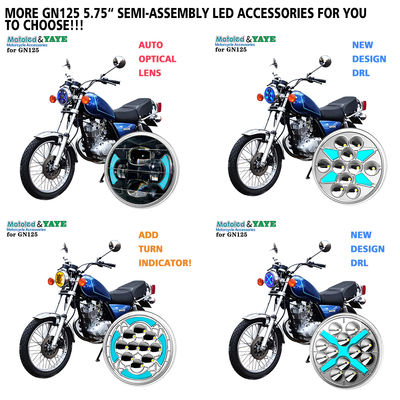YAYE 5.75 Inch GN125 LED Motorcycle Headlight with High Thermal Conductivity Aluminum Shell and Semi-Assembly Design