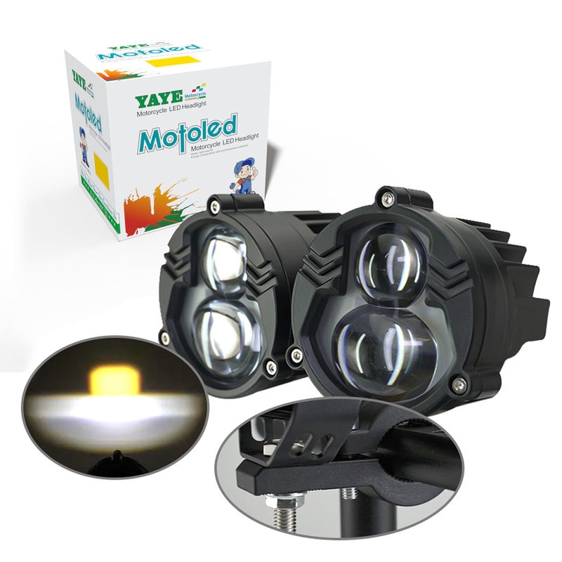 YAYE Exploradoras Para Moto Laser Projector Lens Motorcycle Fog Light Differential Projector Amarillo Blanco Luz De Carretera